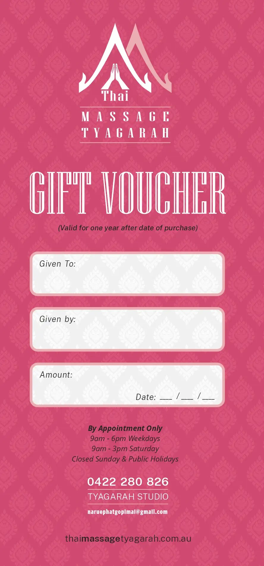 Massage Gift Voucher Mullumbimby